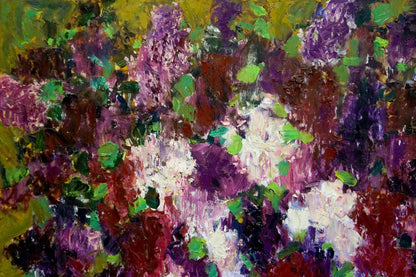 Vibrant impressionistic lilac blossoms oil painting by Kovtun Sergey Ivanovich