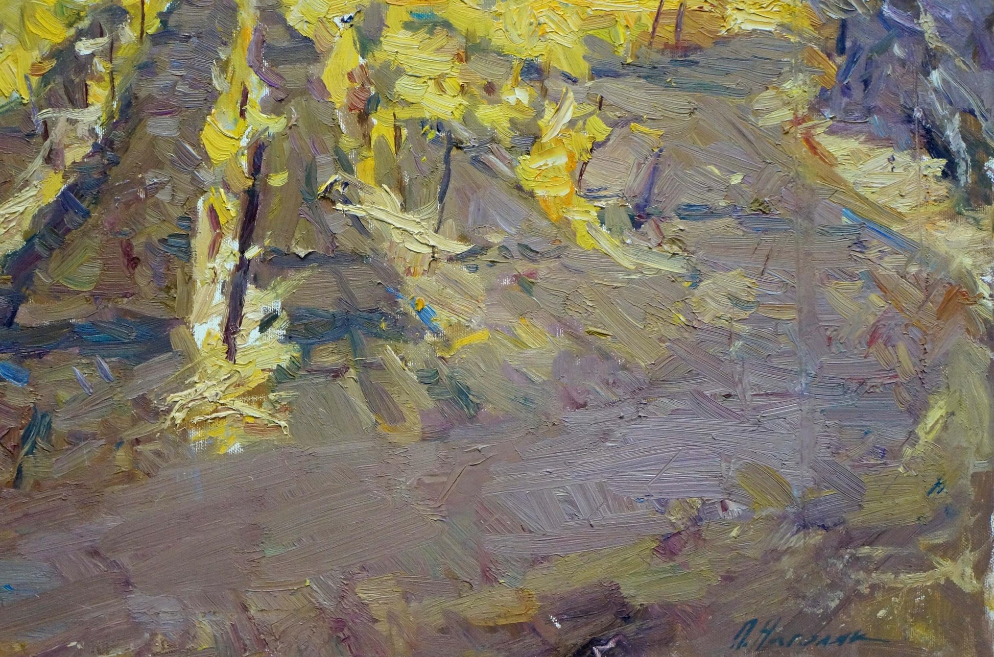 Oil painting Vineyards by Nagulyak Petr Ivanovich with yellow foliage