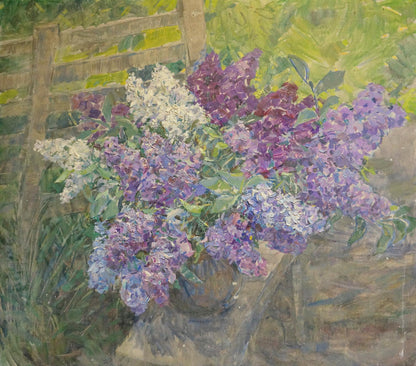 Oil painting of lilacs by Dragomirova Nina Stepanovna
