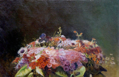 Oil painting Lush bouquet of flowers by Komyakhov vibrant mix