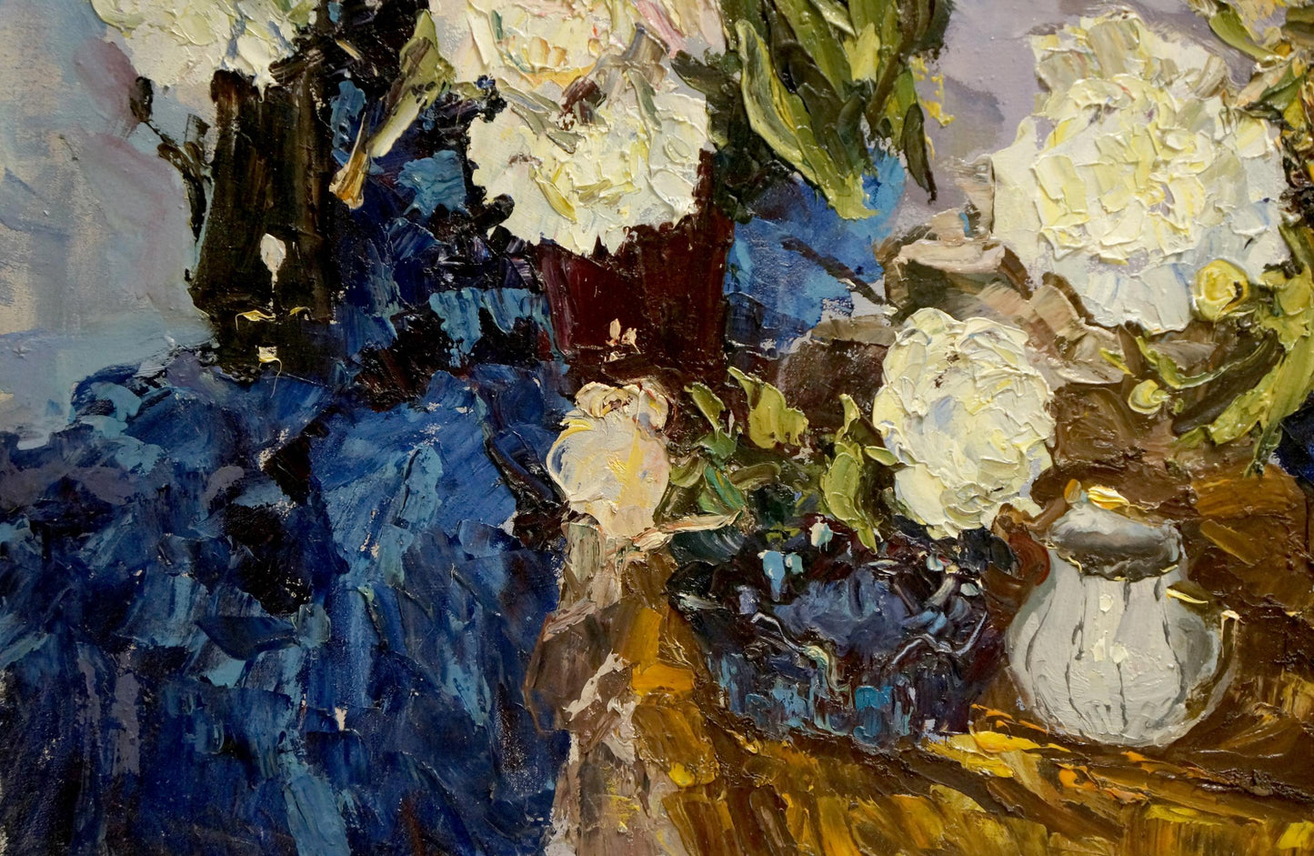 Vibrant white peonies oil painting by Shapovalov Sergey Gavrilovich
