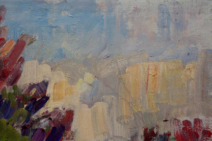 Oil painting Spring by Naumova Tamara Sergeevna in muted blues