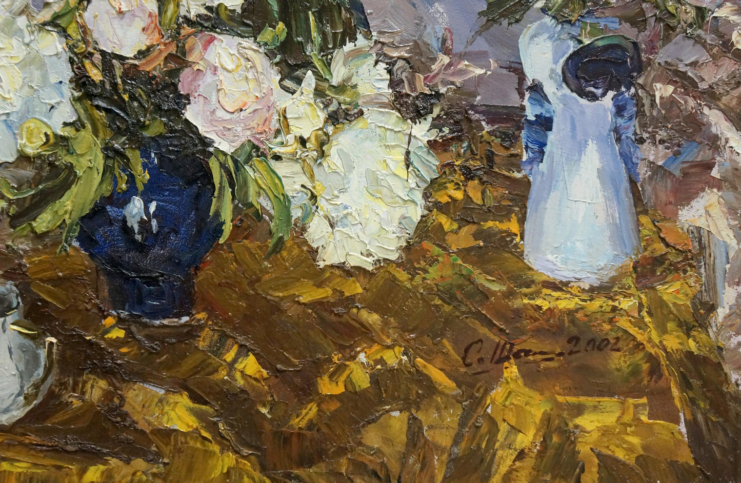 Oil painting of white peonies by Shapovalov Sergey Gavrilovich