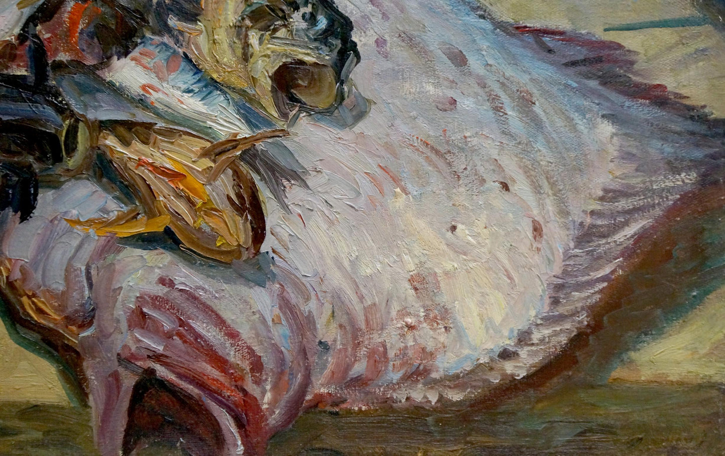 Oil painting of textured fish by Basov Yakov Alexandrovich