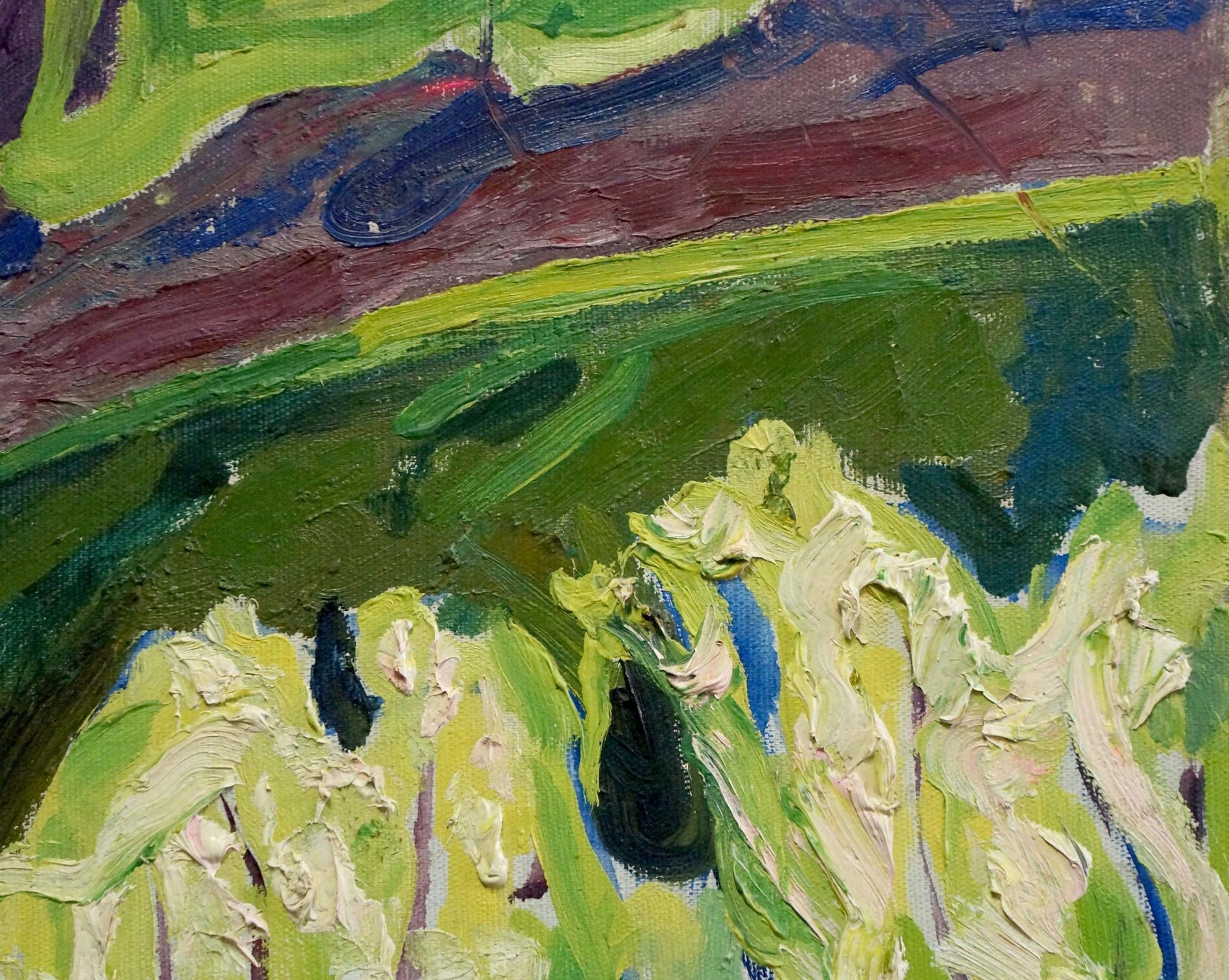 Vibrant abstract oil painting Springtime Arboretum by Valentina Goncharenko