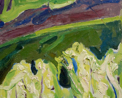 Vibrant abstract oil painting Springtime Arboretum by Valentina Goncharenko