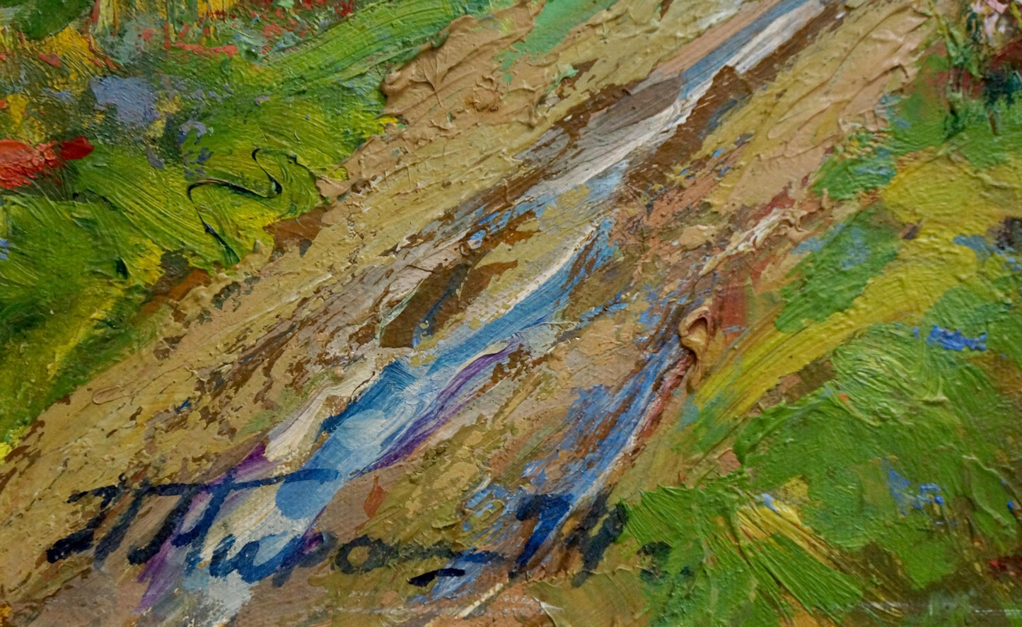 Oil painting The rain is over by Miroshnichenko Pavel Petrovich textured impressionist artwork