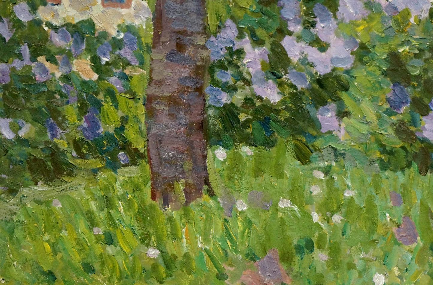 Oil painting of lilac blooms in garden by Konovalov Yuri Alexandrovich