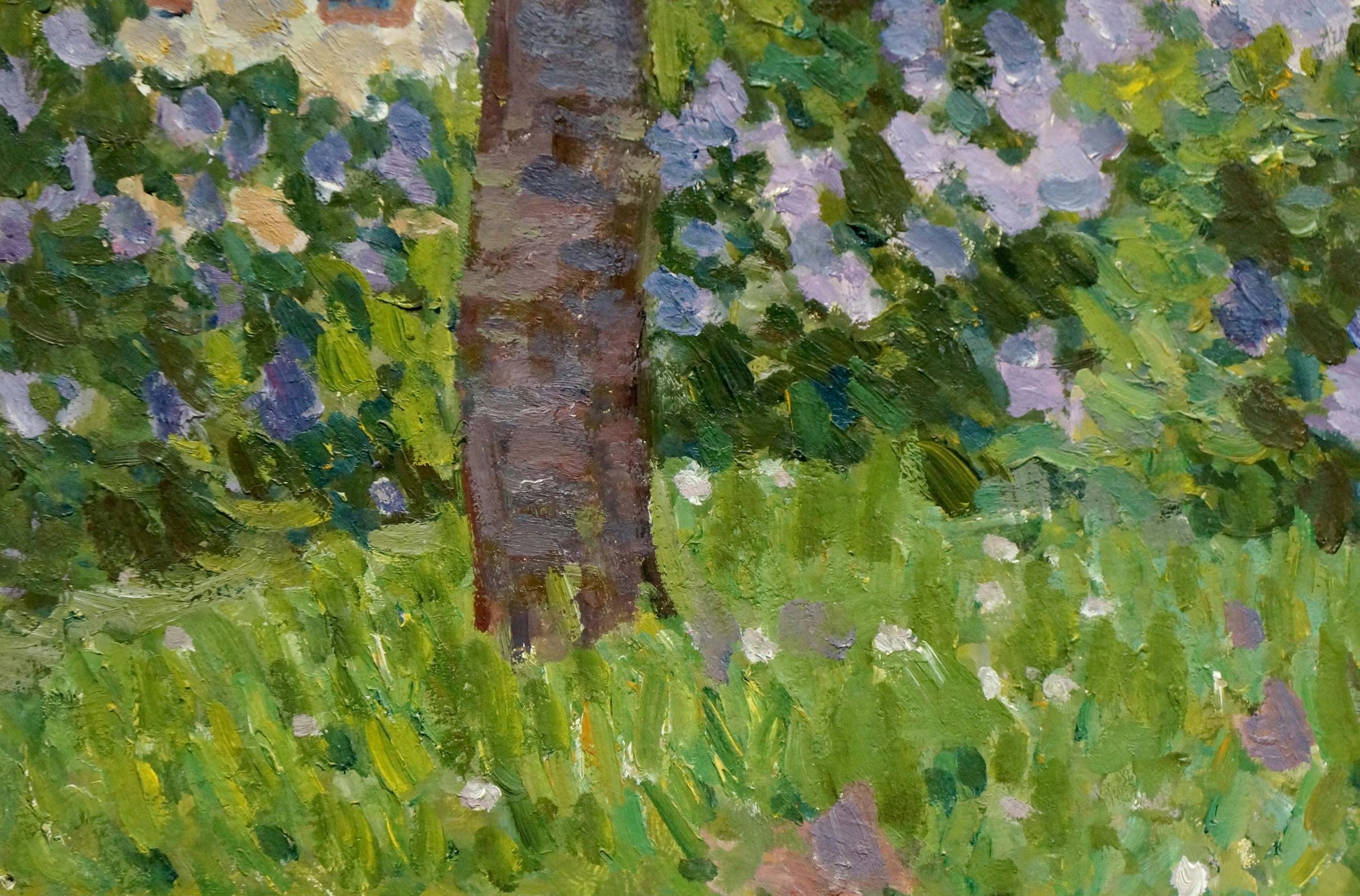 Oil painting of lilac blooms in garden by Konovalov Yuri Alexandrovich