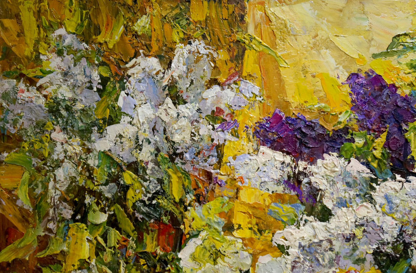 Vibrant impressionist oil painting of flowers by Sergey Shapovalov