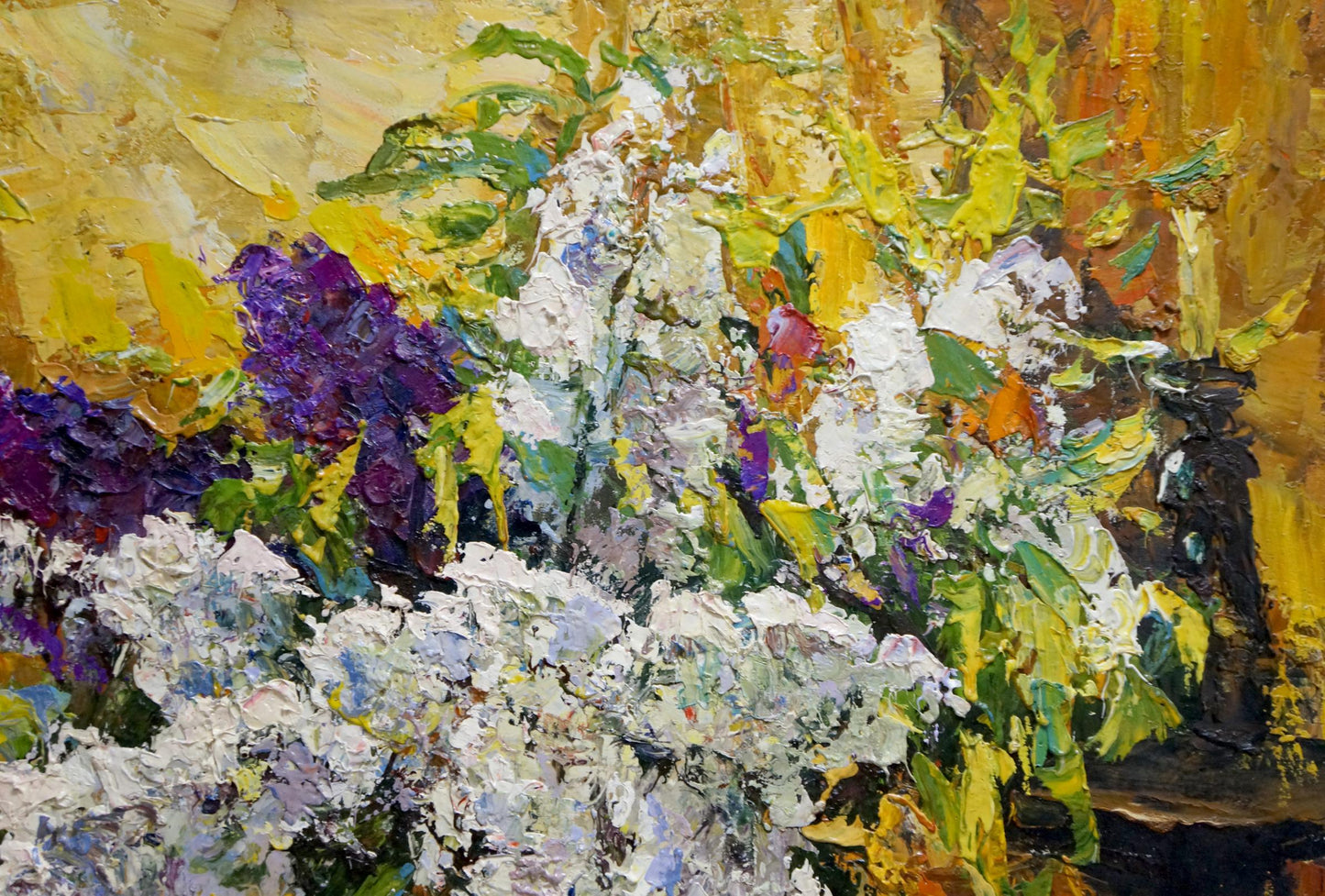 Vibrant impressionist oil painting of flowers by Sergey Shapovalov