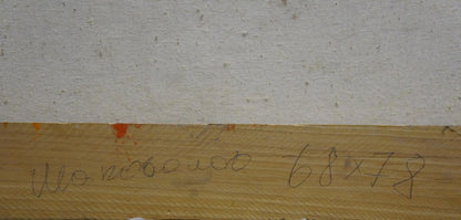 Back of Sergey Shapovalov oil painting Flowers with signed stretcher bar
