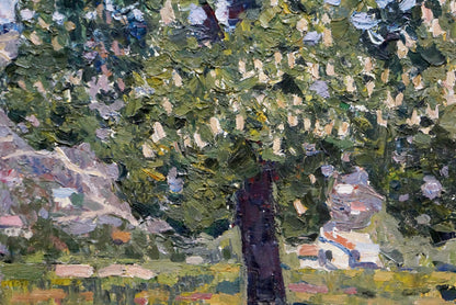 Oil painting of lush tree blossoms by Konovalov Yuri Alexandrovich