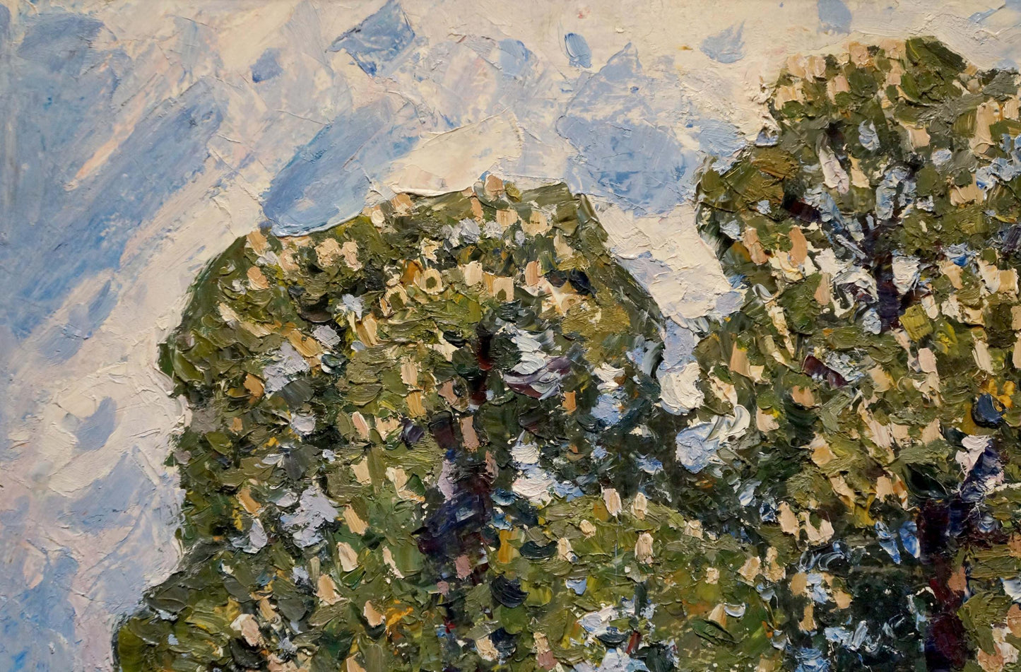 Impasto oil painting of tree blossoms by Konovalov Yuri Alexandrovich