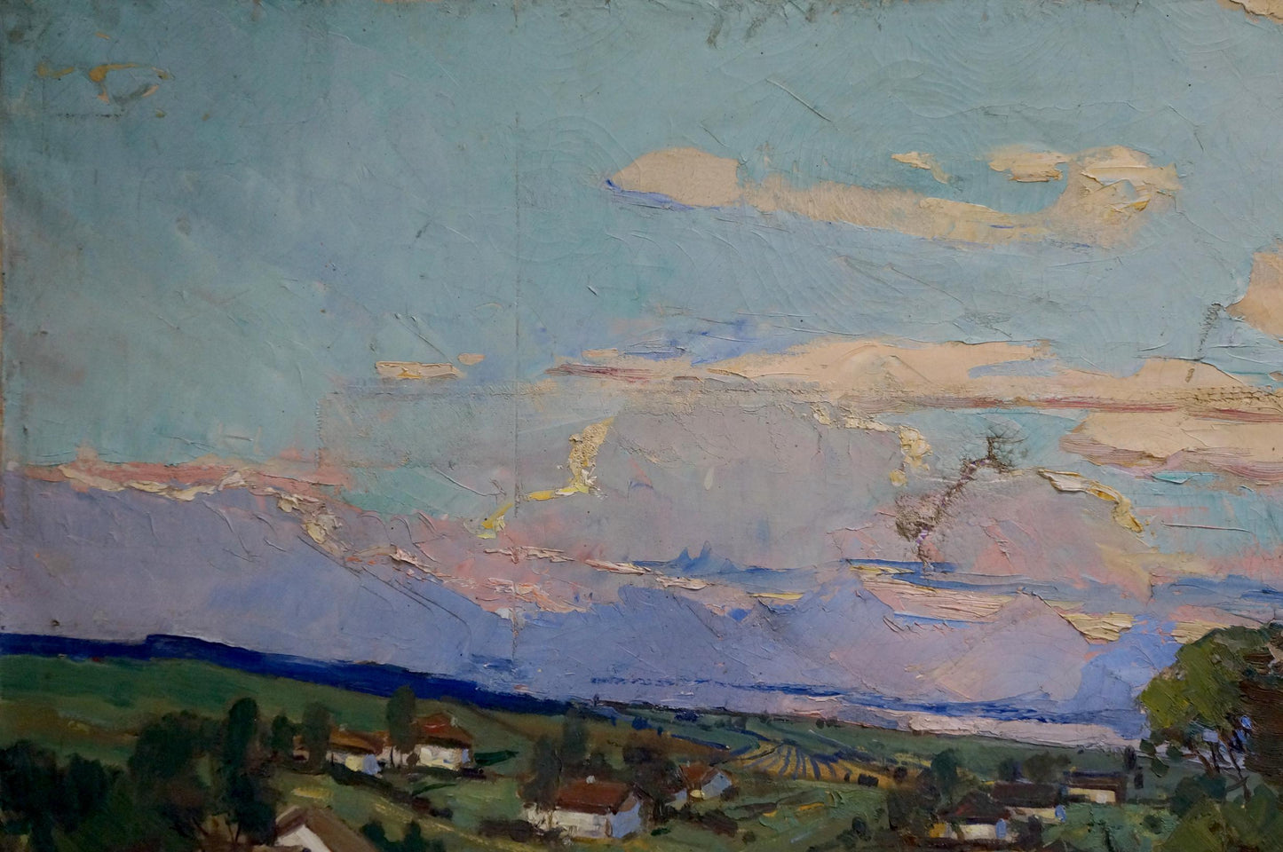 Oil painting by Turovetsky Leonid Markovich: impressionistic rural landscape