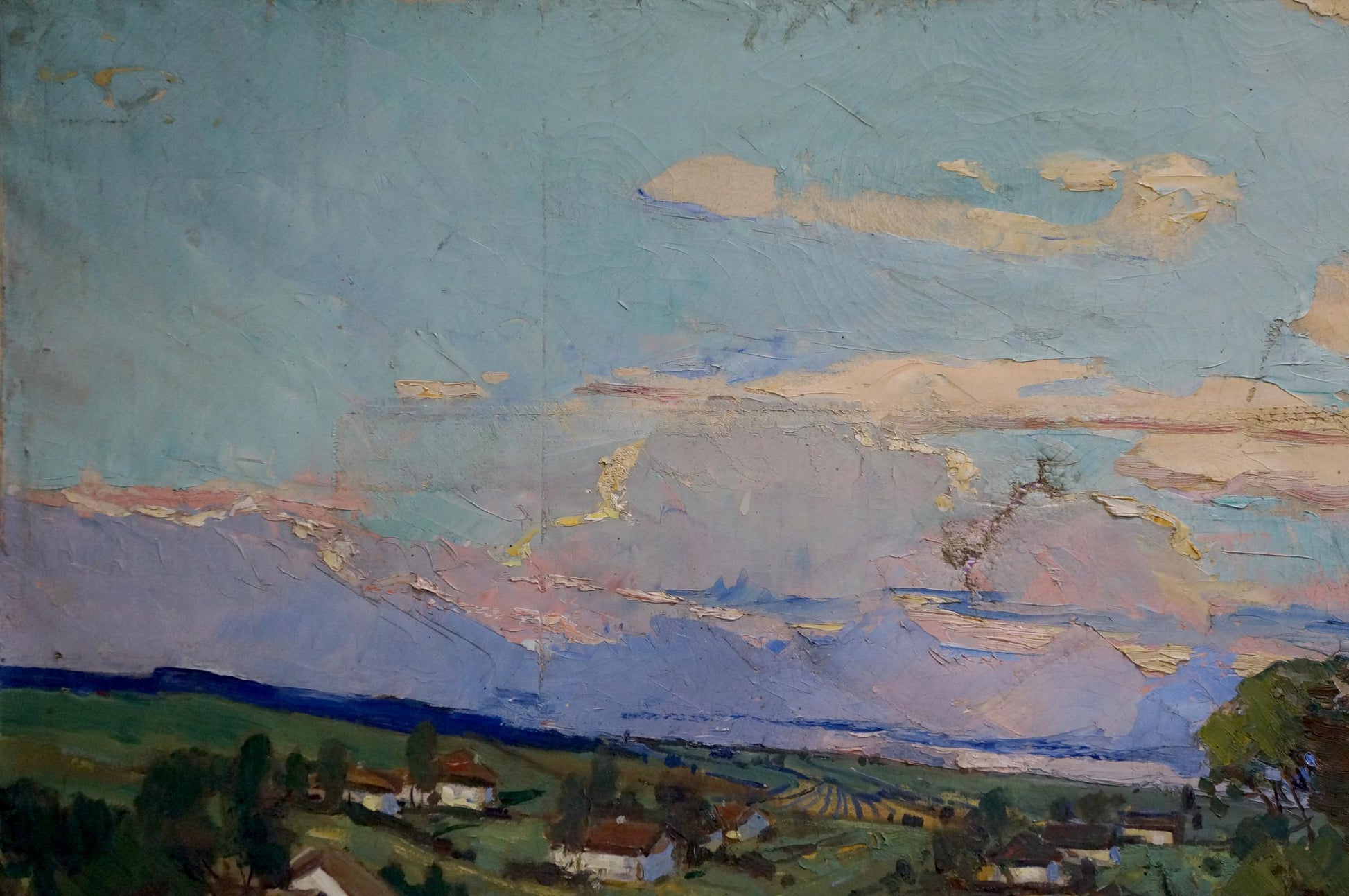 Oil painting by Turovetsky Leonid Markovich: impressionistic rural landscape