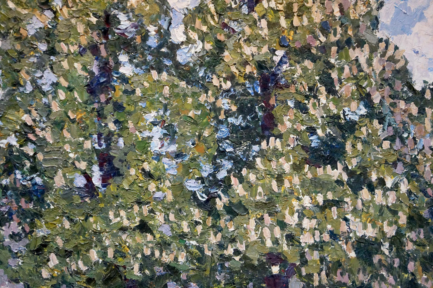 Textured oil painting of tree blossoms by Konovalov Yuri Alexandrovich