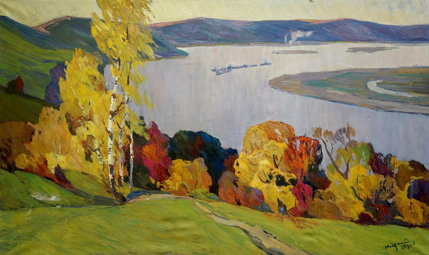 Autumn landscape oil painting by Bednoshey Daniil Panteleyevich
