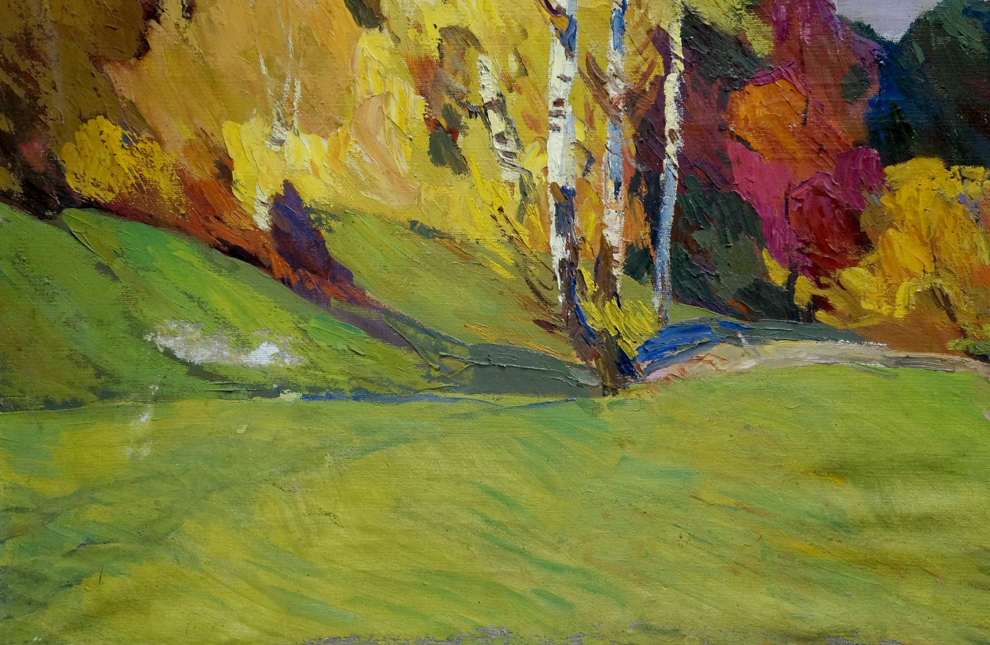 Vibrant impressionist oil landscape by Bednoshey Daniil Panteleyevich