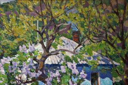 Oil painting of courtyard landscape by Konovalov Yuri Alexandrovich