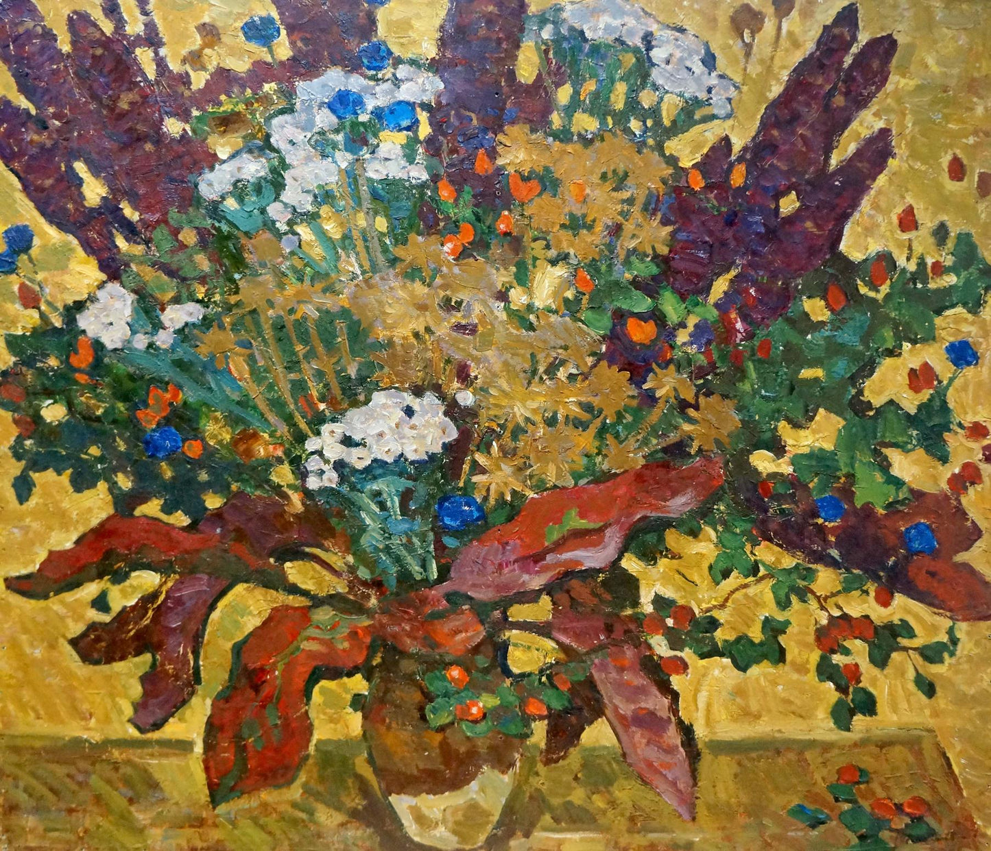 Vibrant impressionist oil painting Spring bouquet by Konovalov Yuri Alexandrovich