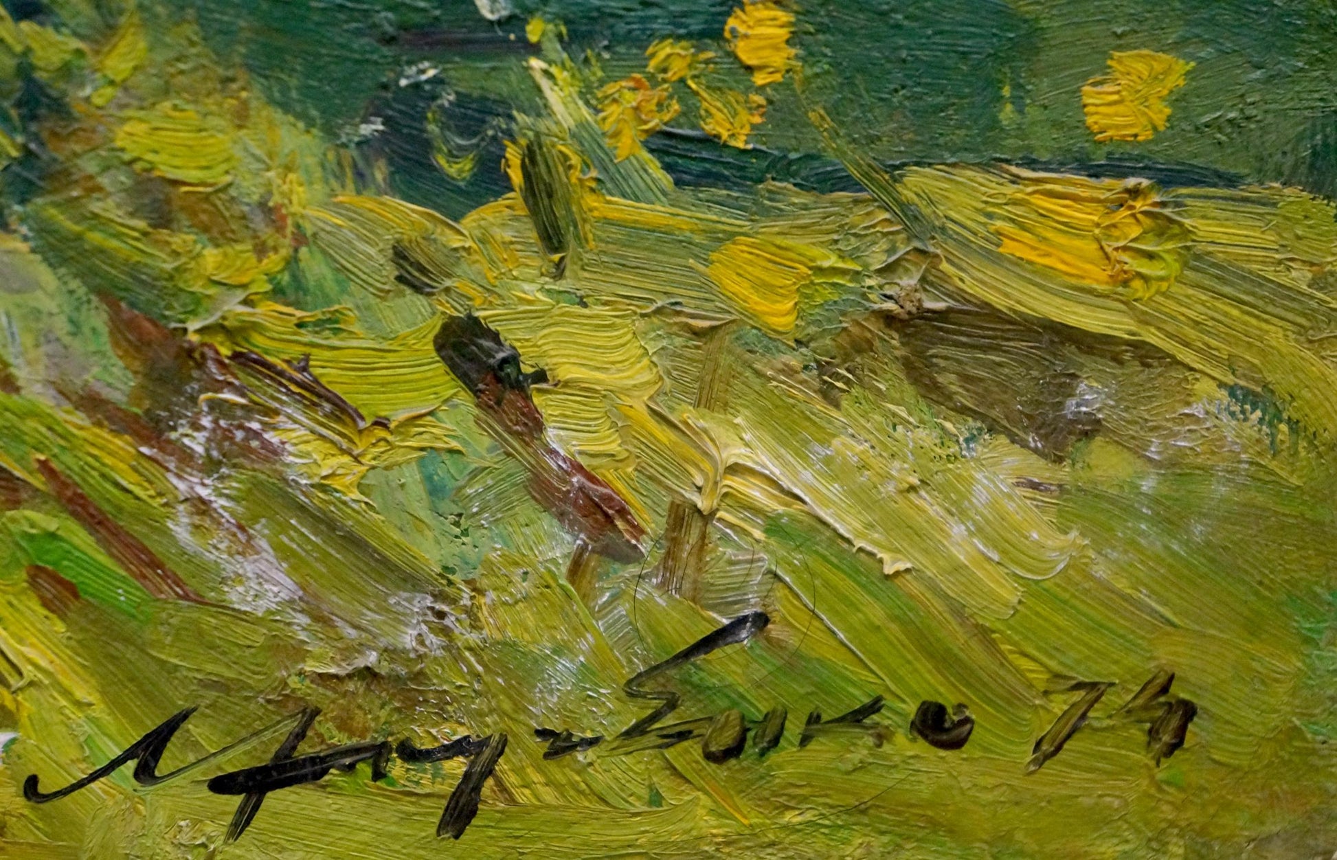 Vibrant impressionist oil painting Walk through the woods by Khodchenko Lev Pavlovich