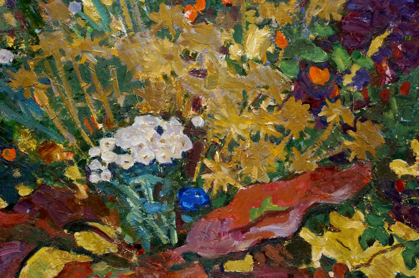 Vibrant oil painting of spring bouquet wildflower meadow by Konovalov Yuri Alexandrovich