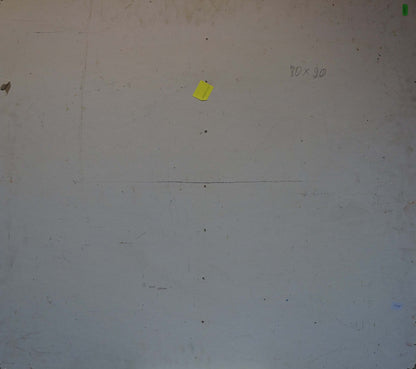 Back of off-white Konovalov Yuri Alexandrovich spring bouquet oil painting with yellow sticky note