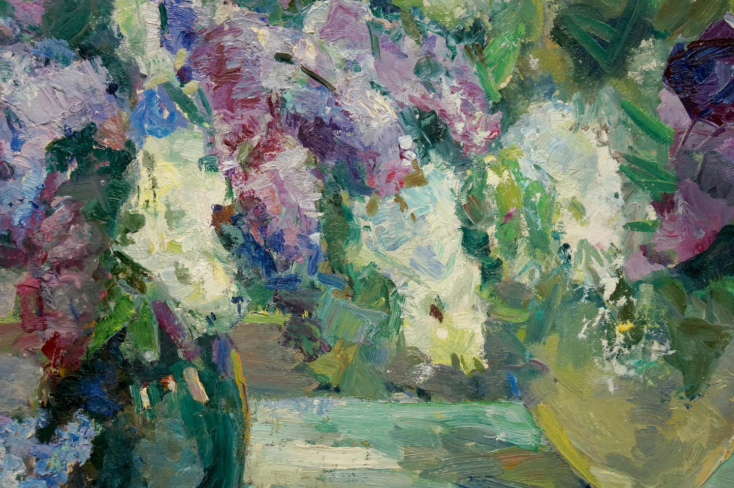 Vibrant impressionistic oil painting Gift of Lilac by Vera Dovgalevskaya