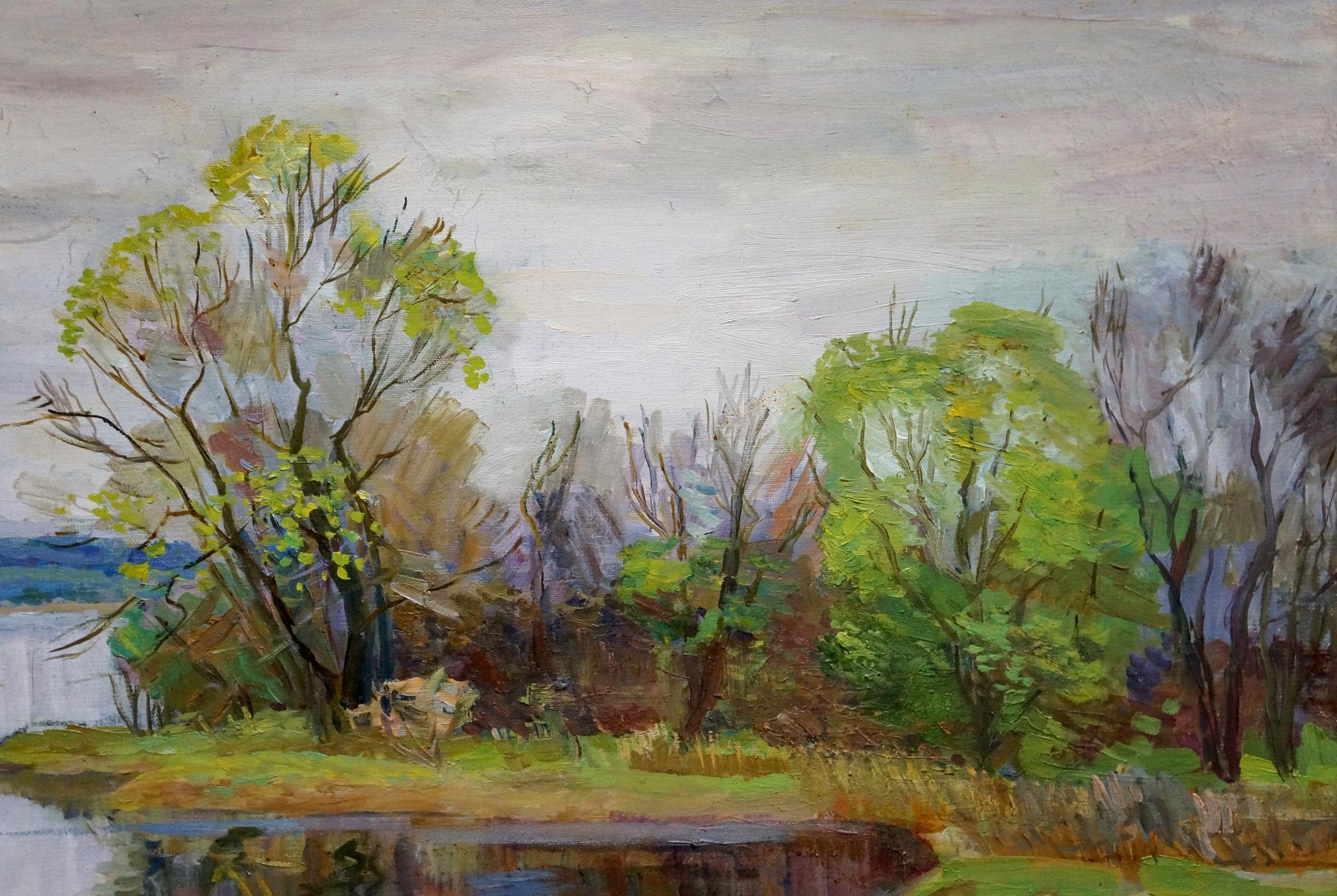 Oil painting of river landscape by Lelchuk Marina Grigoryevna
