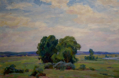 Serene impressionistic oil landscape by Borimchuk Mikhail Petrovich