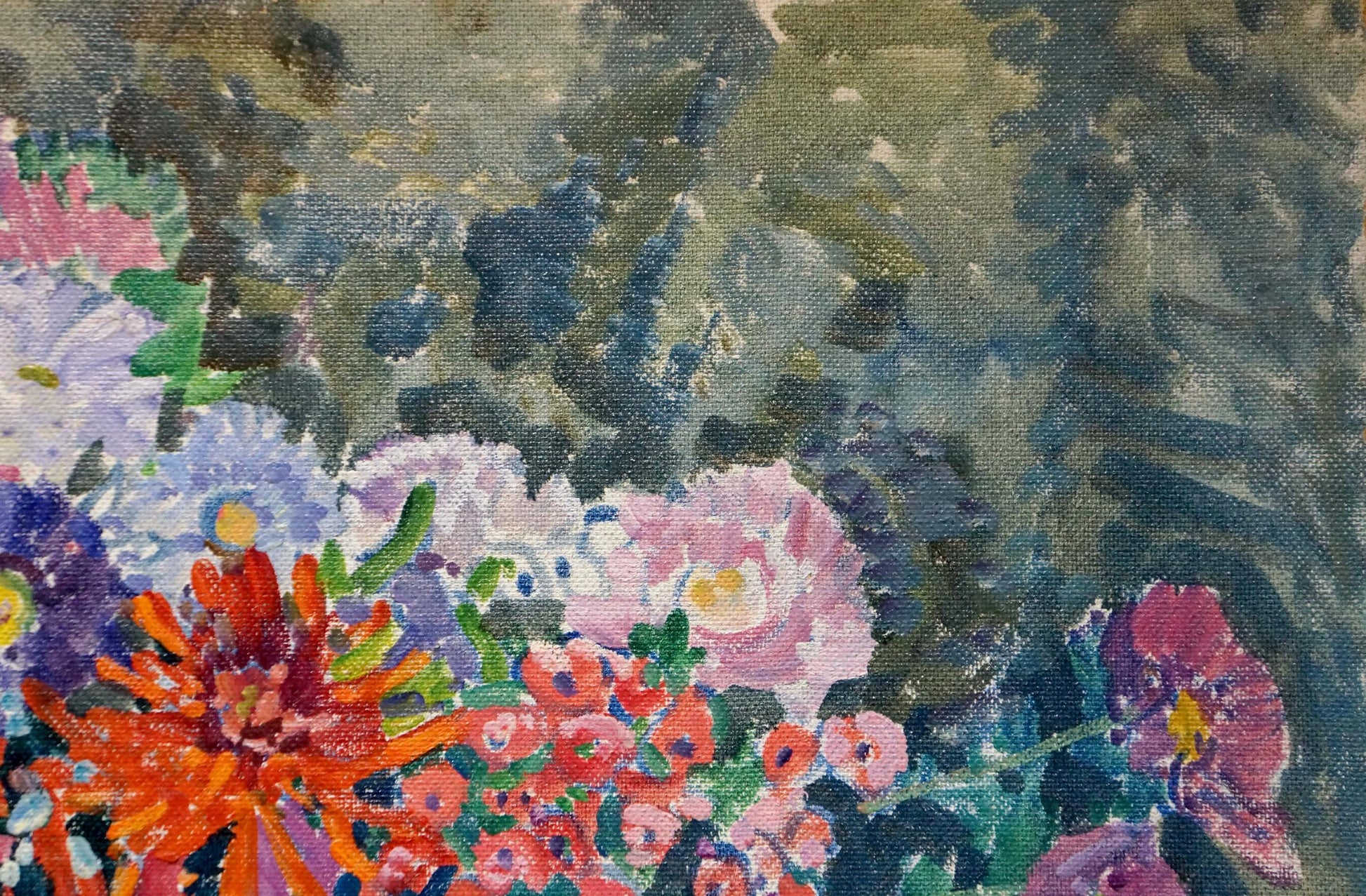 Vibrant impressionistic oil painting Gifts of Summer by Gaiduk Zinaida Kirillovna