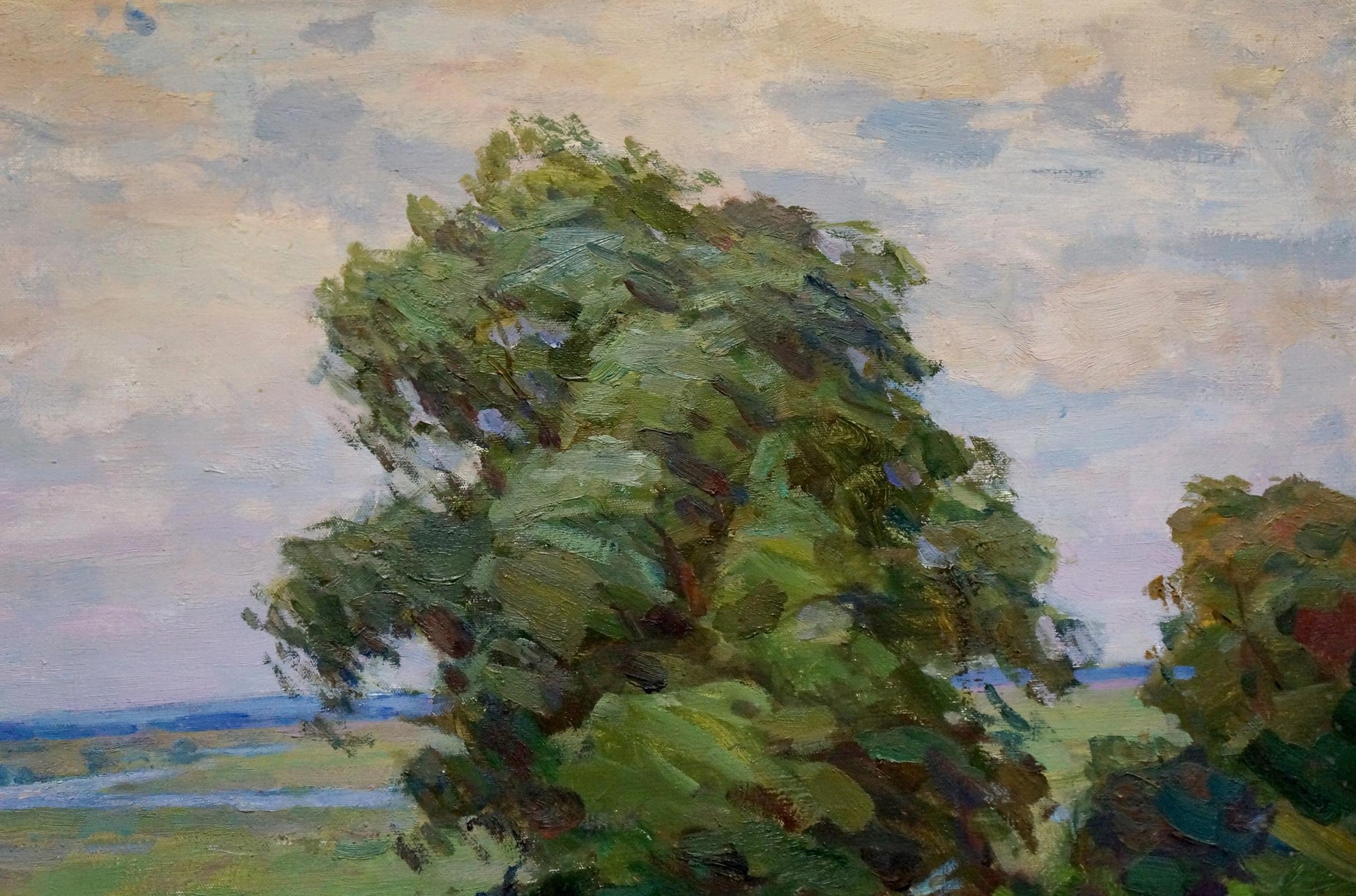 Oil painting of lush green tree by Borimchuk Mikhail Petrovich