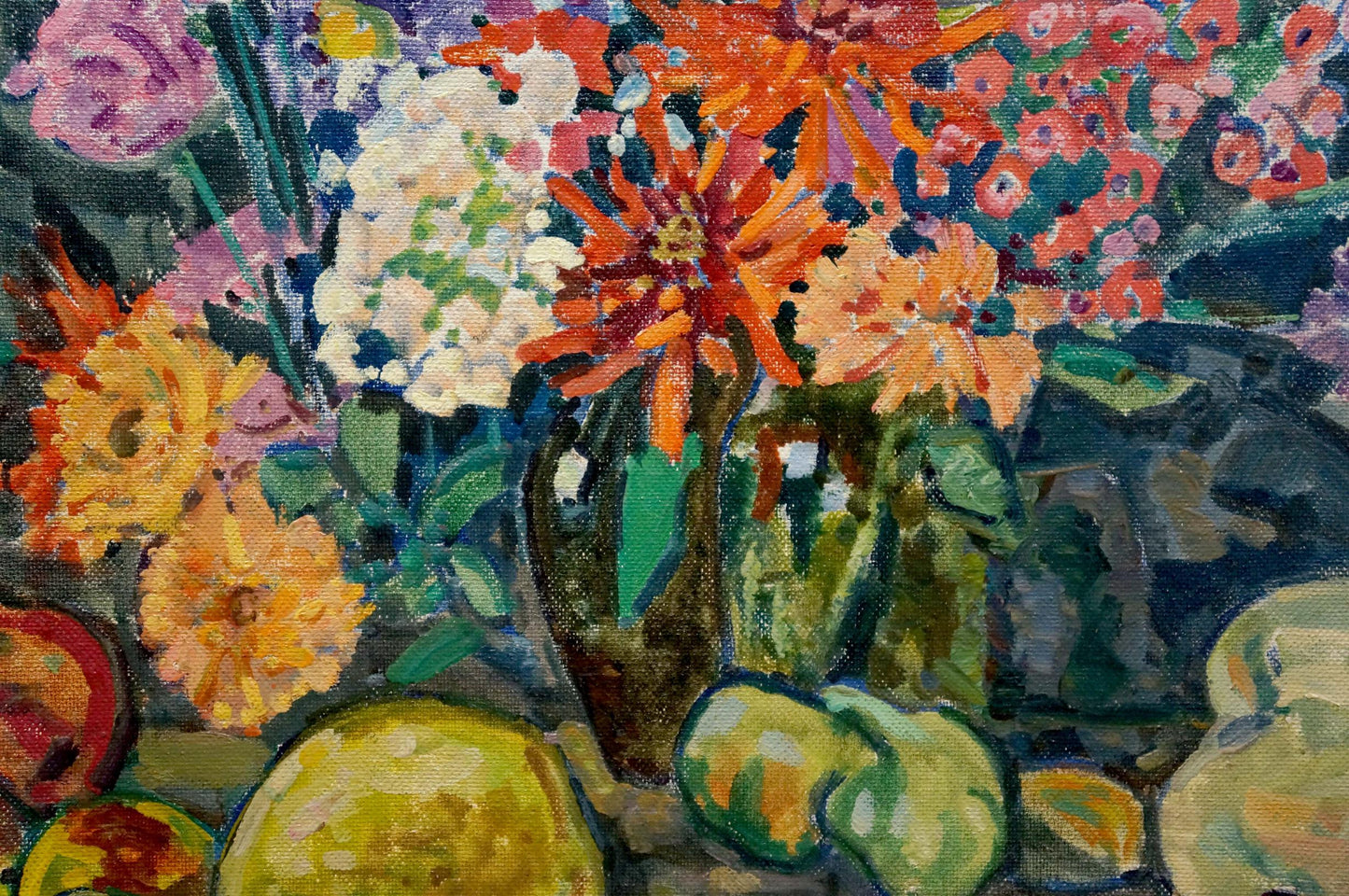 Vibrant impressionistic oil painting Gifts of Summer by Gaiduk Zinaida Kirillovna