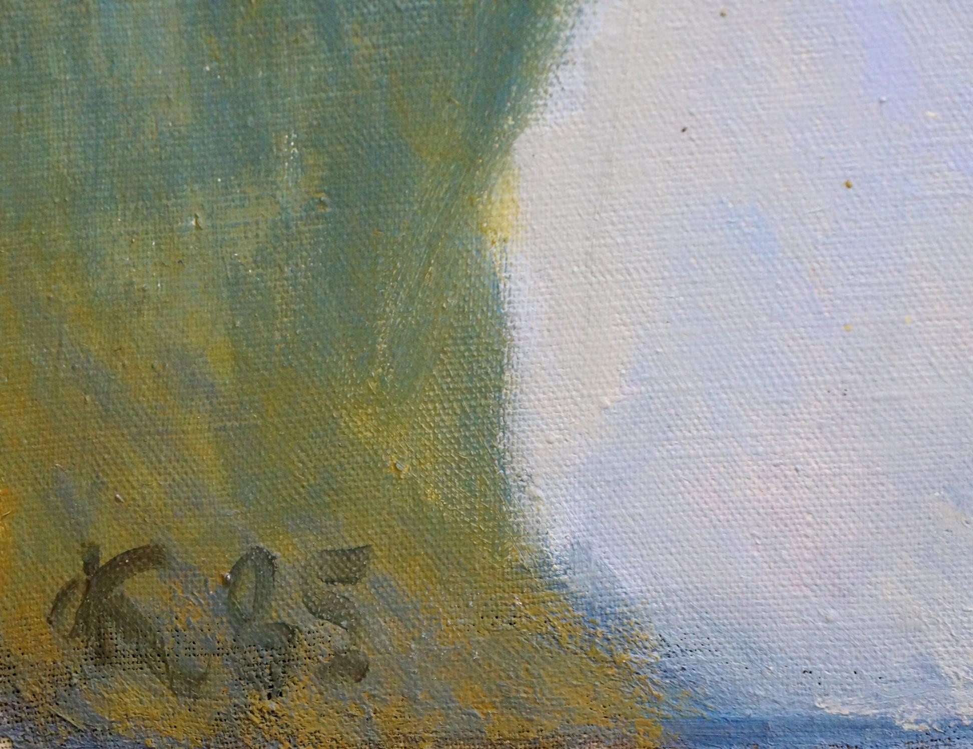 Oil painting Still life by Kovalev Fedor Vlasovich, green-yellow hues