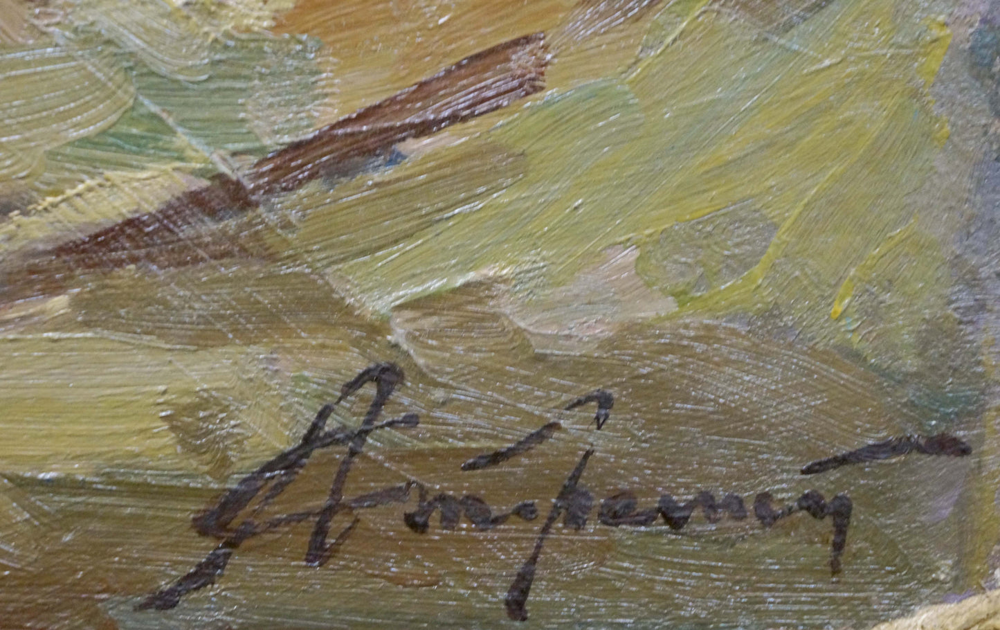 Signature on back of Stremsky Alexander Ivanovich oil painting still life