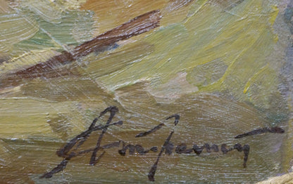 Signature on back of Stremsky Alexander Ivanovich oil painting still life