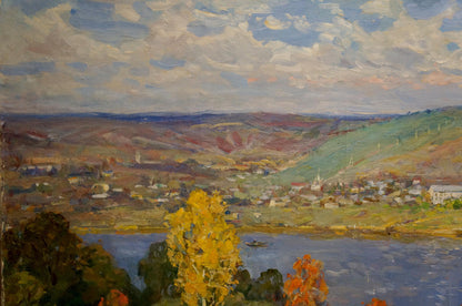 Oil painting of autumn river valley by M.iy Grigoriy Semenovich