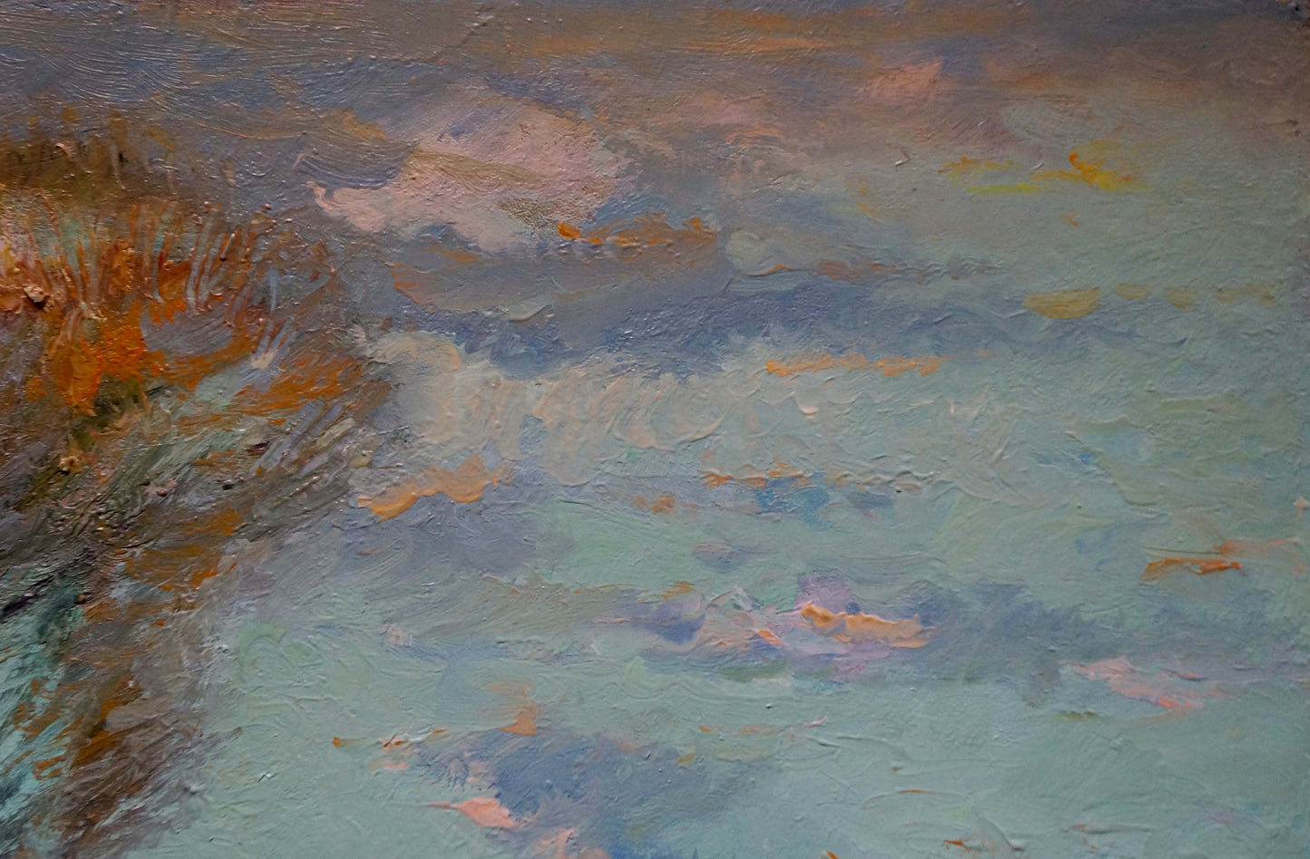 Oil painting Evening came by Mynka Alexander Fedorovich serene sky