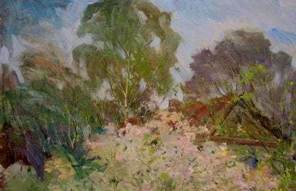 Oil painting Early May by Maltsev Nikolay Alexandrovich, wooded landscape