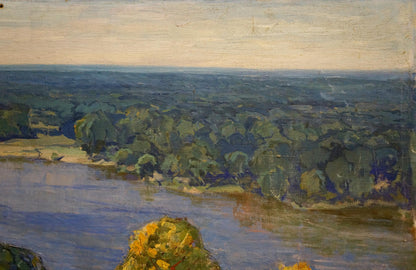 Serene impressionistic oil landscape by Tyukha Ivan Andreevich
