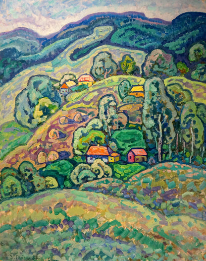 Vibrant impressionistic oil painting of Poltava region by Gaiduk Zinaida Kirillovna