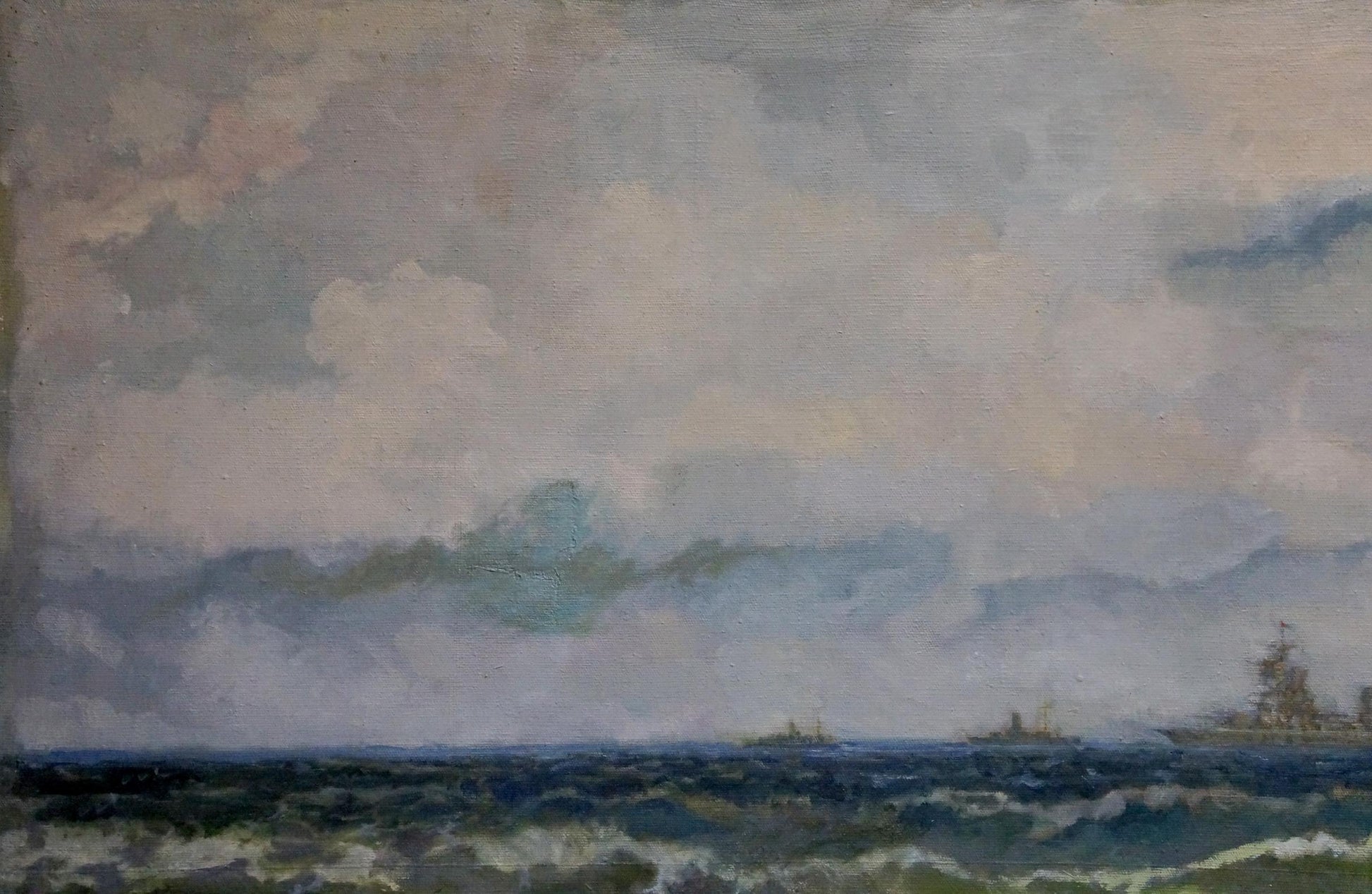 Oil painting Raging pestilence O. Stoyanova: moody turbulent seascape
