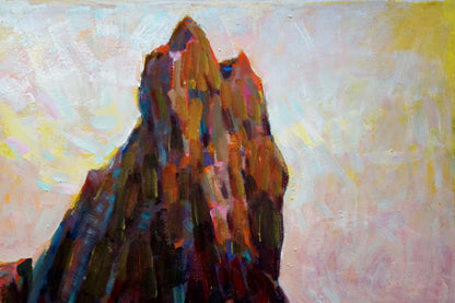 Oil painting Rocks by Bakaev Sergey Ivanovich: rugged mountain peak