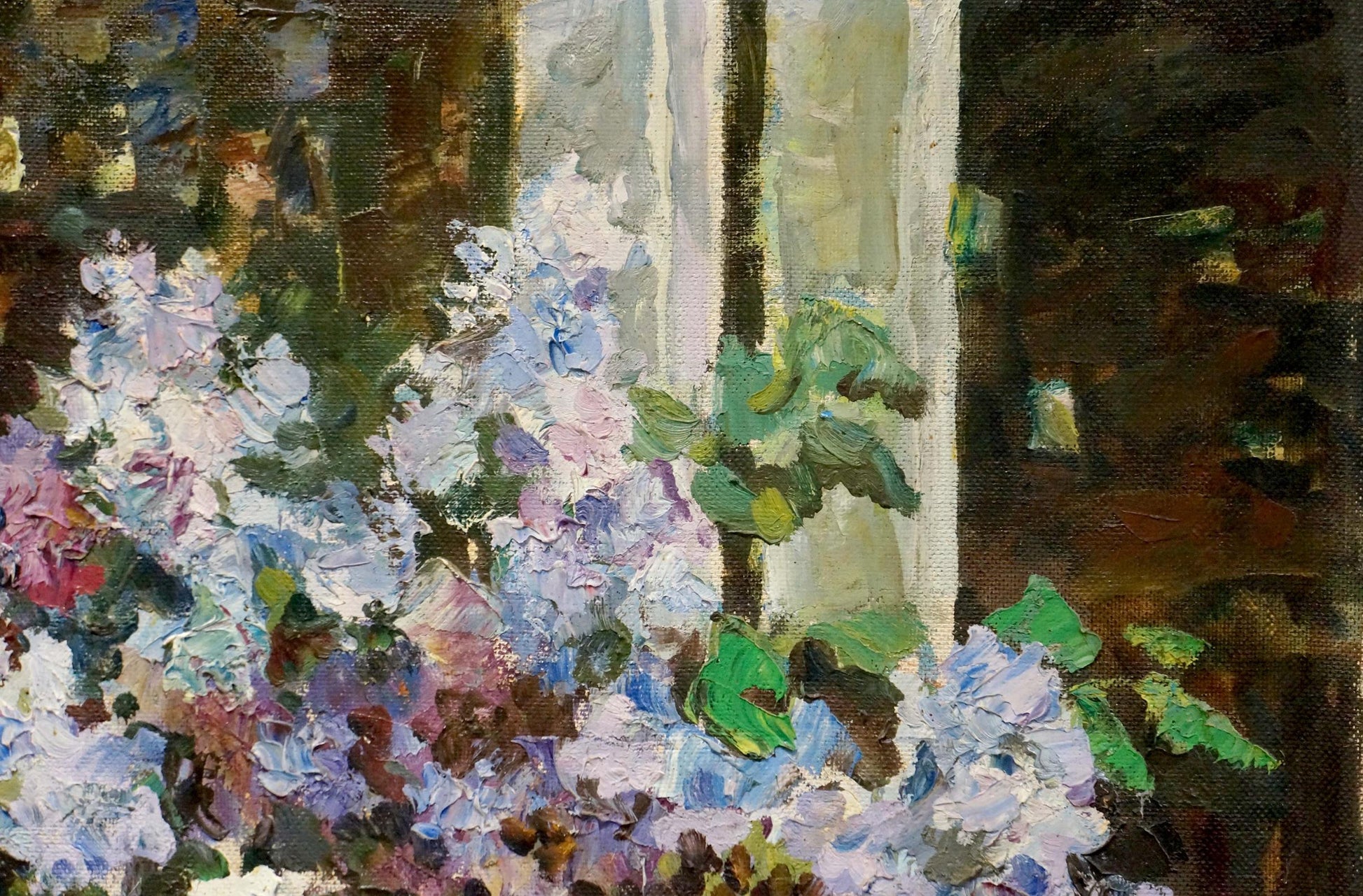 Oil painting Lilac bouquet by Zhezher Anatoly Mikhailovich, lavender hydrangeas