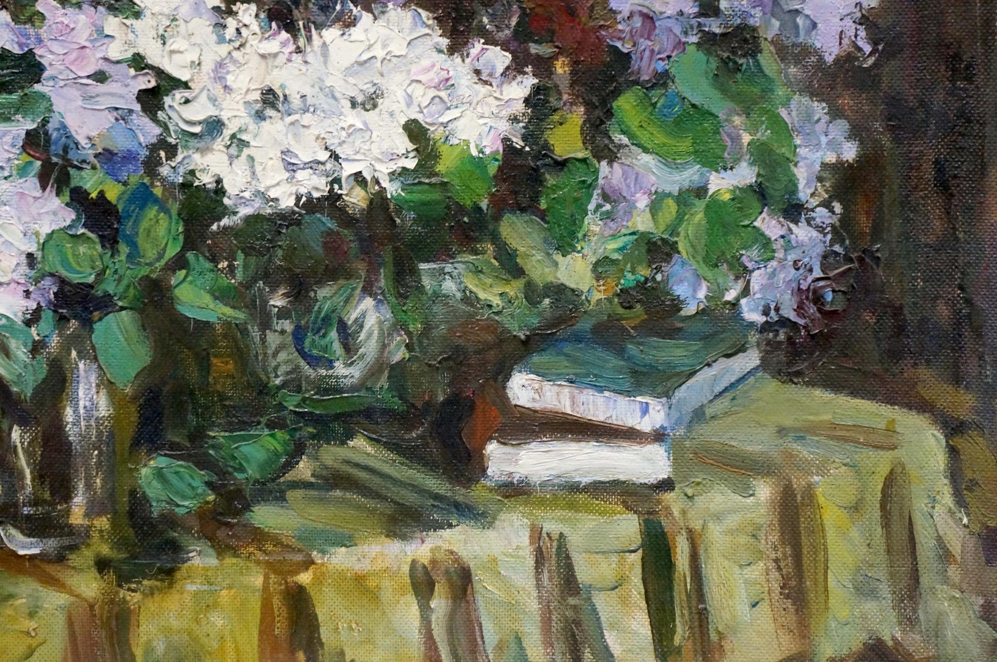 Oil painting of lilac hydrangea bouquet by Zhezher Anatoly Mikhailovich