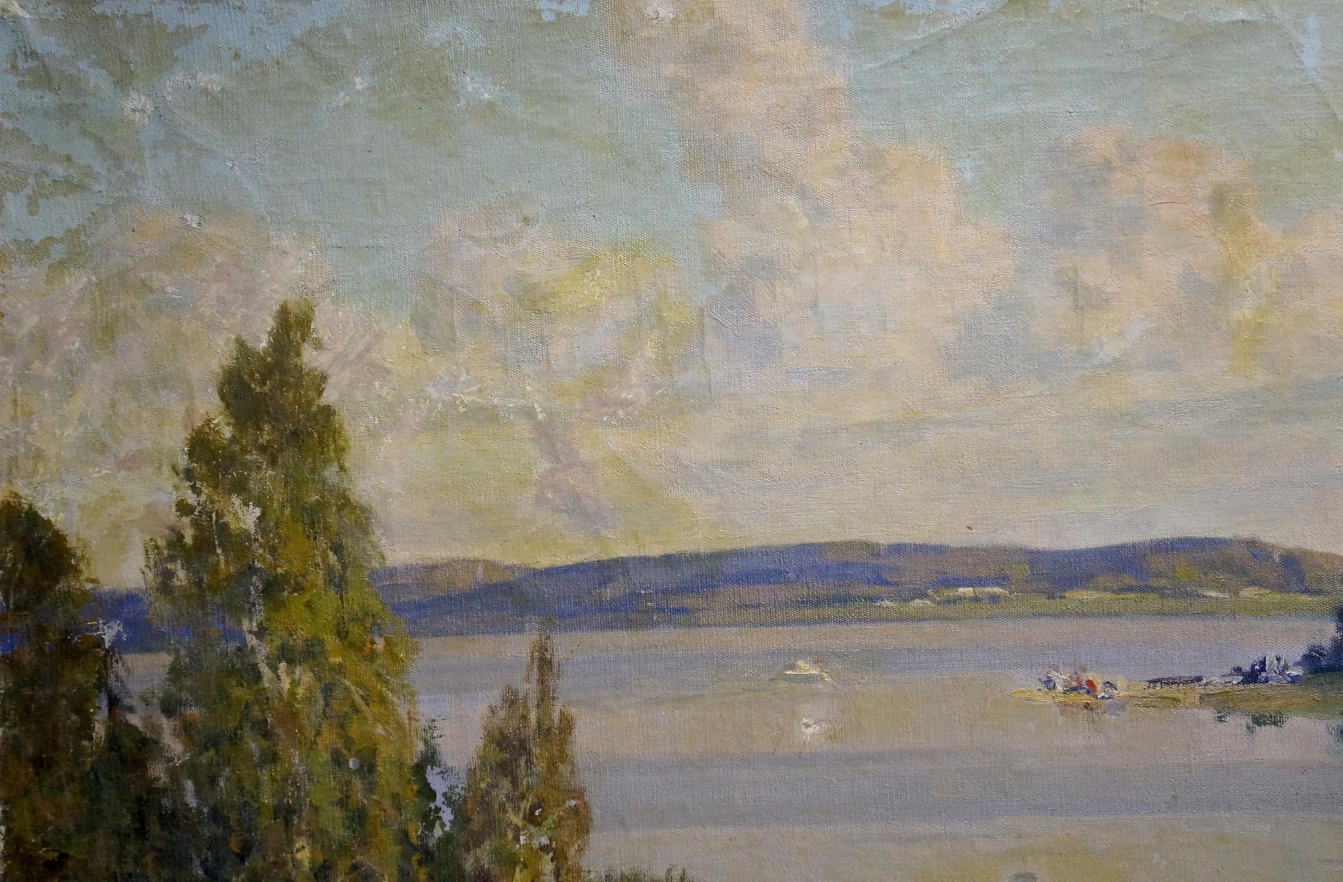 Serene impressionistic lake painting by Zemskov Lev Nikolaevich