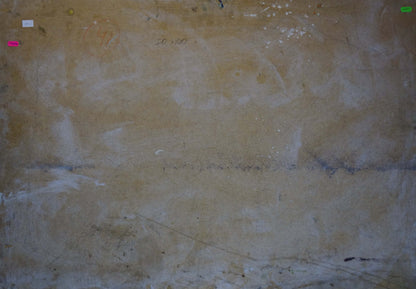 Textured beige wall behind Shvab Vladimir oil painting Flowers on the table
