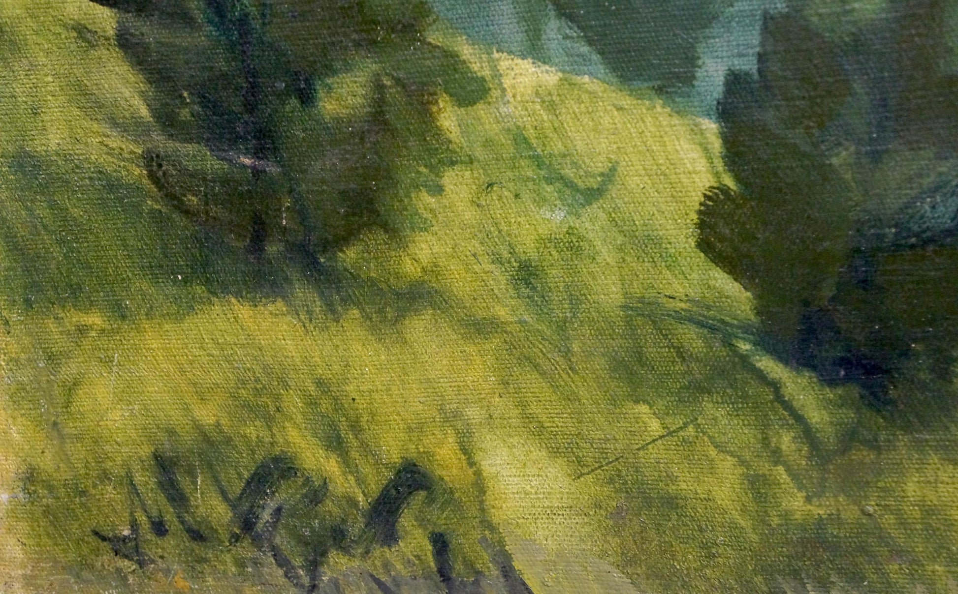 Oil painting of vibrant impressionistic sunset landscape by Manailo Fedor Fedorovich