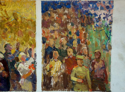 Two impressionistic oil paintings by Konstantin Ivanovich Pokulity For Freedom